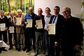 Auf dem Foto Lorenz Ortegel (65 Jahre beim Verein), Gangolf Weber, Dr. Hans Gehring (jeder 50 Jahre), Manfred Schneidawind ( 25 Jahre), Herbert Schulz (30 Jahre), Herbert Deininger (2. Vorsitzender), Reinhard Zehner (25 Jahre/Schriftführer), Norbert Hübner (1. Vorsitzender).