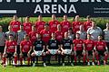 Die Mannschaft der DJK Schwebenried/Schwemmelsbach in der Saison 2024/2025. Hinten von links: Yannick Deibl, Tobias Burger, Lino Schramm, Marcel Behr, Niko Reuß, Finn Weißenberger, Justin Ziegler. Mitte von links: Trainer Thomas Cäsar, Torwarttrainer Frank Popp, Felix Zöller, Sebastian Lehmann, Luca Weber, Kevin Neubauer, 2. Vorsitzende Wilma Stürmer, Abteilungsleiter Jürgen Stürmer, Betreuer Fabian Dürr, 1. Vorsitzender Alexander Ziegler. Vorne von links: Lucas Fleischmann, Lucas Schneider, Christoph Saballus, Leo Brand, Leon Hartmann, Christopher Lehmann, Luca Sillner, Aiman Chibani. Es fehlt: Physiotherapeutin Maria Bose.