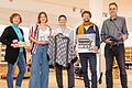 Das Team ist bereit für die Eröffnung vom Zukunftshaus in Würzburg. Im Bild von links: Martina Preu, Florentin Schlereth, Katja Jurak, Mathias Pieper und Ulrich Emmerling.