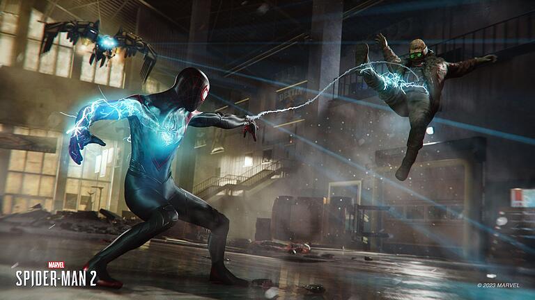Screenshot aus „Marvels Spider-Man 2” - In „Marvels Spider-Man 2” etwa kann man den schnellen Pro-Leistungsmodus oder den Qualitätsmodus einstellen. Screenshot aus „Marvels Spider-Man 2” - In „Marvels Spider-Man 2” etwa kann man den schnellen Pro-Leistungsmodus oder den Qualitätsmodus einstellen.