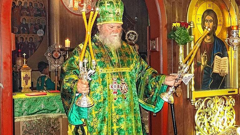 Michael Dandar, orthodoxer Erzbischof aus Prag, war anlässlich des Patroziniums in der russisch-orthodoxen Kirche in Bischofsheim zu Gast.