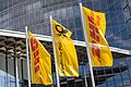 DHL-Zentrale       -  Die DHL Group hat weltweit rund 600.000 Mitarbeiterinnen und Mitarbeiter.