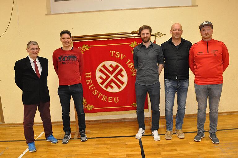 Der neue Vorstand des TSV Heustreu (von links) Schriftführer Klaus Eisenmann, 2. Kassier Christian Heitel und die Vorsitzenden Matthias Schäfer, Bernd Hemmert und Andreas Schneider.