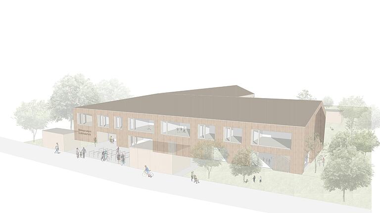 So wird der neue Kindergarten mit Mittagsbetreuung nach den Plänen des Architektenbüros Jäcklein aussehen. So wird der neue Kindergarten mit Mittagsbetreuung nach den Plänen des Architektenbüros Jäcklein aussehen.