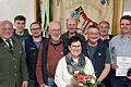 Im Bild: 1. Schützenmeister Georg Seiffert, neuer Schriftführer Andreas Löflund, neuer Sportwart Thomas Enders, Herbert Lucht, Bertold Kamm, Annerose Griegel, Andreas Strauß, Günter Popeskul, Heinz Jürgen Schneider, es fehlt Kai Richter.