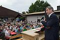 Er spricht die Worte, die hier viele hören wollten: Der Steigerwald wird kein Nationalpark - zumindest nicht unter Ministerpräsident Markus Söder. Der CSU-Chef am Freitag beim Auftritt in Obersteinbach im Landkreis Haßberge.