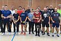 Die Teilnehmerinnen und Teilnehmer des Badminton-Turniers der Polizeiinspektion Karlstadt.