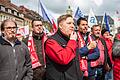 Rund 5000 Menschen nahmen an der Großkundgebung der IG Metall in Schweinfurt am Donnerstag, 18. April, auf dem Marktplatz teil.