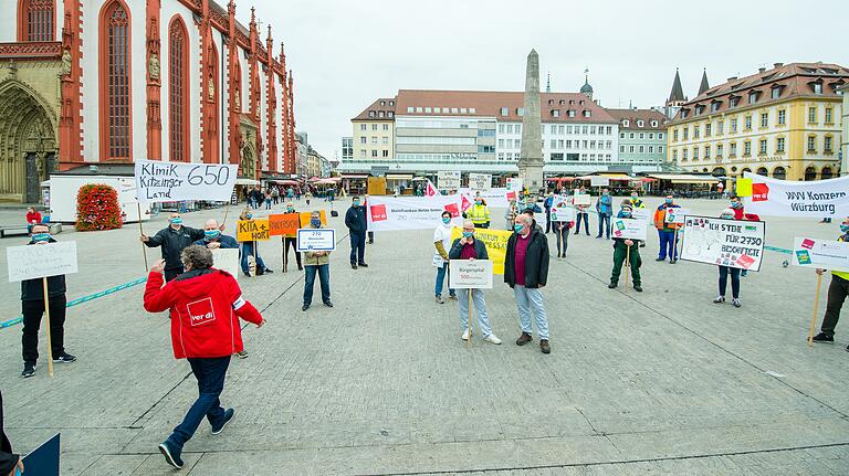 So sah die Ver.di-Aktion am Donnerstag in Würzburg aus.