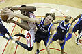 Dallas Mavericks       -  Dirk Nowitzki blockt Clint Capela in Houston, Texas, USA, am 28 April 2015.