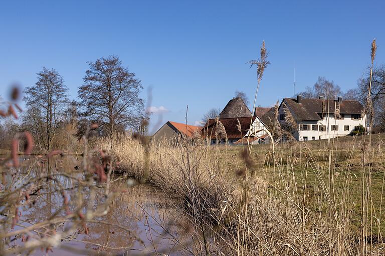 Weiher am Schloss Brennhausen. Weiher am Schloss Brennhausen.