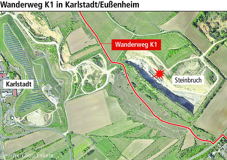 Steinschlag auf Karlstadter Wanderweg: Gefahr durch Sprengung? Steinschlag auf Karlstadter Wanderweg: Gefahr durch Sprengung?