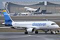 Flugzeug der Lufthansa-Tochter Discover       -  Der mit Verdi abgeschlossene Tarifvertrag bei der Lufthansa-Tochter Discover empört andere Gewerkschaften.
