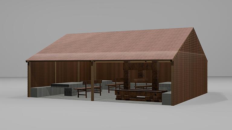 Das 3D-Modell der Schutzhütte, die in den Stettener Weinbergen entstehen soll Das 3D-Modell der Schutzhütte, die in den Stettener Weinbergen entstehen soll