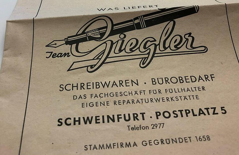 Viele Schweinfurter haben wohl bei Giegler am Postplatz ihre Füllhalter gekauft. Viele Schweinfurter haben wohl bei Giegler am Postplatz ihre Füllhalter gekauft.