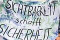 Plakat bei einer Demo im August in Haßfurt.