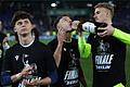 Arminia Bielefeld - Bayer Leverkusen       -  Die Arminia bejubelt den Pokaleinzug.