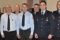 In der Jahresversammlung ehrte die Feuerwehr Waigolshausen Mitglieder für 25 und erstmals auch für 40 Jahre Dienst. Im Bild, vorne, von links: die für 40 Jahre Geehrten, Thomas Chalupka und Klaus Reichert, und Frank Benkert (25 Jahre); hinten, von links: Kreisbrandinspektor Reinhold Achatz, Bürgermeister Peter Pfister, Kreisbrandmeister Walfried Fröhr und Kommandant Thomas Strobel (ganz rechts).