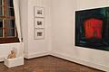 Blick in die Ausstellung „Mensch &amp; Raum“ mit Arbeiten der zum Kunstpreis 2022 nominierten Künstlerinnen Johanna Barth, Margit Schuler und Christine Gruber.