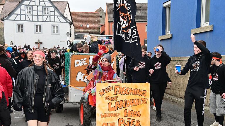 Überall beste Stimmung beim Faschingszug in Kleinrinderfeld.