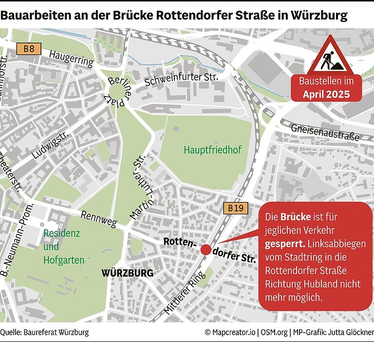 Baustellen in Würzburg im April 2025: Hier müssen Autofahrer in diesem Monat mit Stau und Einschränkungen rechnen