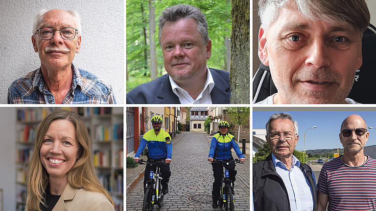 Haben sich an der Erstellung des Radverkehrskonzepts in Karlstadt beteiligt: (oben von links) Jürgen Pfister, Dietholf Schröder, Günther Rohm, (unten von links) Kerstin Rudolph, die Karlstadter Polizei sowie Richard Kohlmann und Winfried Gehring.