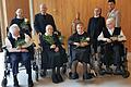 Hinten (von links): Sr. Theophora Koob (60 Jahre), Pfr. i. R. Richard Baunach, Sr. Herigard Schneider (Kommunitätsleiterin), Michael Fritsche (Verwaltungsleiter). Vorne (von links): Sr. Gerlanda Faulstich (60 Jahre), Sr. Sigtrud Regner (65 Jahre), Sr. Chiara Vollmuth (65 Jahre), Sr. Berntraud Schreck (60 Jahre).