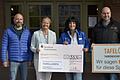 Das Foto zeigt (von links) Michael Müller (Vorstandsvorsitzender Caritasverband), Bürgermeisterin Anette Schmidt, Tafelleiterin Sylvia Hehn und Guido Imhof (Abteilungsleiter Soziale Dienste Caritasverband).