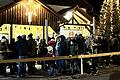 Zuhörer beim Adventsblasen des Posaunenchores.