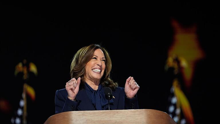 Wahlkampf in den USA - Parteitag der Demokraten       -  Harris hielt zum großen Finale ihre Rede.