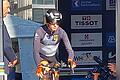 Maximilian Jäger bei der Radsport-WM       -  Unser Bild zeigt Maximilian Jäger beim Start des Einzel-Zeitfahrens bei der Weltmeisterschaft in Zürich.