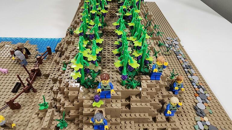 Weinberg mit Gleichnis aus der Lego-Ausstellung. Weinberg mit Gleichnis aus der Lego-Ausstellung.