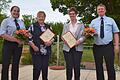 Neue Ehrenmitglieder beim Feuerwehr-Verein (von links): Manuela Schäfer, Magda Stahl, Martha Scheerer und Wolfgang Kaiser.