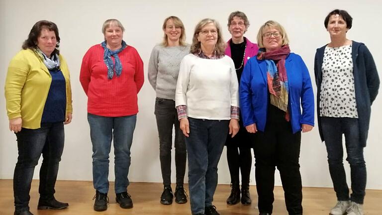 Birgit Schug (Kassiererin), Petra Flederer, Katrin Kittel (Vorstandsteam), Maria Neubauer, Edith Werner (Diözesanvorsitzende), Claudia Seißinger, Hiltrud Wieland (Schriftführerin).