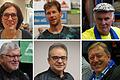 Daniela Heckenlauer (obere Reihe von links), Bastian Steger, Andy Albert, Frank Hofmann (untere Reihe von links), Udo Braungart und Werner Angermüller äußern sich zum Rücktritt von Kilian Ort.