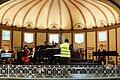 Arbeitskampf der Mitglieder der Staatsbad Philharmonie Kissingen: Deutlich zu sehen ist die Streikweste.