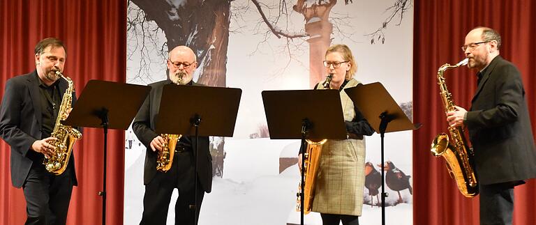 Das Saxophonquartett S4 unterhielt mit heschwingten Weisen beim gemeindlichen Neujahrsempfang