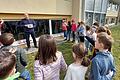 Die Kinder üben, wie sie sich klimaneutral verhalten können.
