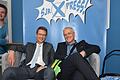 Da saßen sie noch gemeinsam auf dem sjrXpress-Sofa, jetzt arbeiten sie im Stadtrat zusammen. Oberbürgermeister Sebastian Remelé (links) und sein einstiger Gegenkandidat bei der OB-Wahl Holger Laschka. Jetzt mahnt der Stadtjugendring an, dass die Jugend und das Projekt sjrXpress nicht vergessen werden.&nbsp;&nbsp;