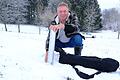 Schneemelder Manfred Markert misst in Bischofsheim Schneehöhen für den Deutschen Wetterdienst und das Bayerische Landesamt für Umwelt. Auf einer Pferdekoppel oberhalb der Stadt nimmt er regelmäßig Proben.