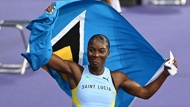 Paris 2024 - Leichtathletik - Julien Alfred gewann die erste Olympia-Medaille für St. Lucia Paris 2024 - Leichtathletik - Julien Alfred gewann die erste Olympia-Medaille für St. Lucia