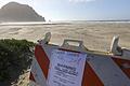Strandsperrung in Morro Bay, Kalifornien. Foto: David Middlecamp/The Tribune (of San Luis Obispo) via AP/dpa       -  2023 gab es mehr registrierte Haiangriffe als im Jahr zuvor.