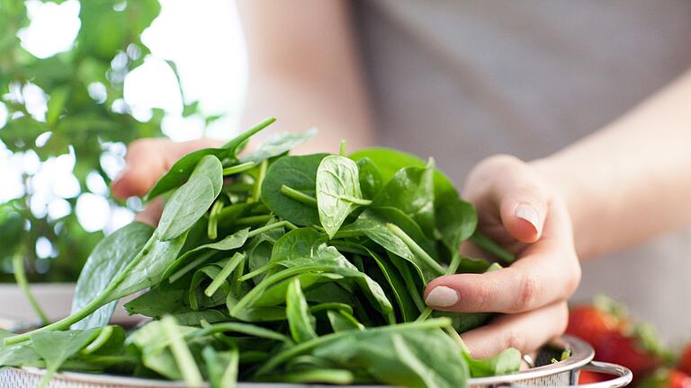 Als Salat oder püriert: Der Gründonnerstag als Spinattag.jpeg       -  Spinat enthält viel Vitamin K. Welche Wirkung das fettlösliche Vitamin im Körper hat lesen Sie hier.