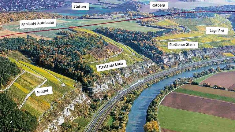 Die Autobahntrasse von 1938 bei Stetten.