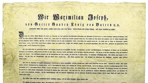 Königliches Patent: Mit diesem Schriftstück wurde den Aschaffenburger Bürgern und Beamten 1814 verkündet, dass sie einem neuen Herrscher zu gehorchen haben. Königliches Patent: Mit diesem Schriftstück wurde den Aschaffenburger Bürgern und Beamten 1814 verkündet, dass sie einem neuen Herrscher zu gehorchen haben.