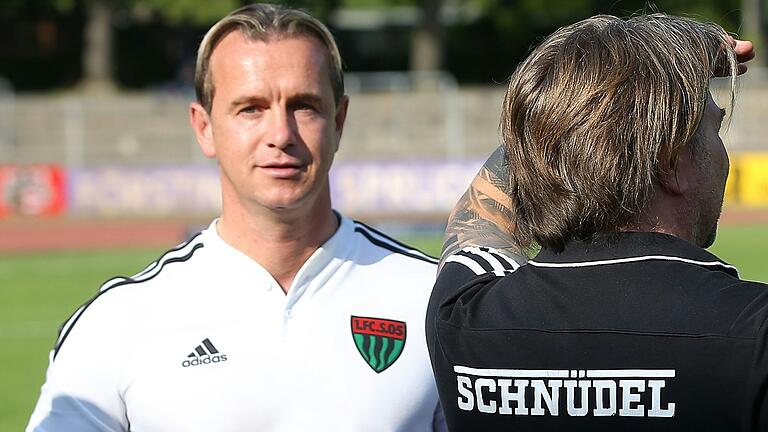 Ihre Wege trennen sich zum Saisonende: Trainer Marc Reitmaier (links) verlässt den FC 05 Schweinfurt. Geschäftsführer Markus Wolf hätte ihn gerne gehalten&nbsp;– hat aber eine weitere Reduzierung des Etats angedeutet.