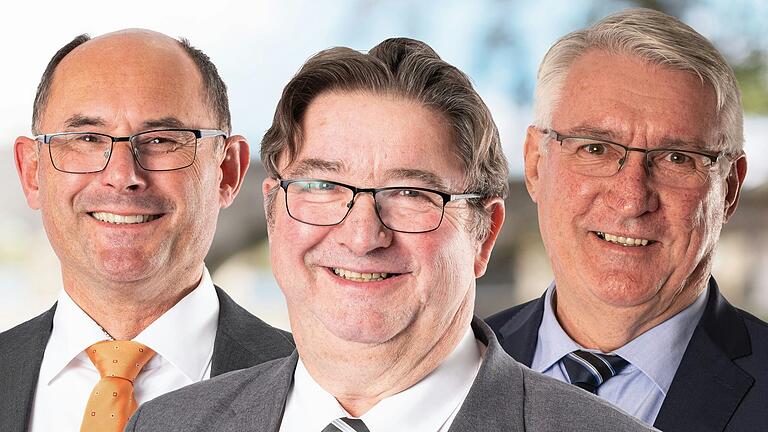 Das Bürgermeister-Trio der Freien Wähler (von links) Roland Hoh (Biebelried), Karl-Dieter Fuchs (Mainstockheim) und Hermann Queck (Buchbrunn) kandidiert bei der Kommunalwahl 2026 nicht mehr. Das Bürgermeister-Trio der Freien Wähler (von links) Roland Hoh (Biebelried), Karl-Dieter Fuchs (Mainstockheim) und Hermann Queck (Buchbrunn) kandidiert bei der Kommunalwahl 2026 nicht mehr.