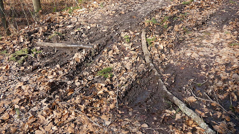 Mountainbiker, die unberechtigterweise den Schlangenweg benutzen, hinterlassen tiefe Spuren und Matschlöcher. Mountainbiker, die unberechtigterweise den Schlangenweg benutzen, hinterlassen tiefe Spuren und Matschlöcher.