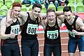 spo-staffel-kiefner       -  Die neuen Deutschen Meister über 4x200 Meter (von links): Nick Przeliorz, Hans-Arthur Margraf, Jonas Gerlach und Luis Brandner.Foto: Theo Kiefner