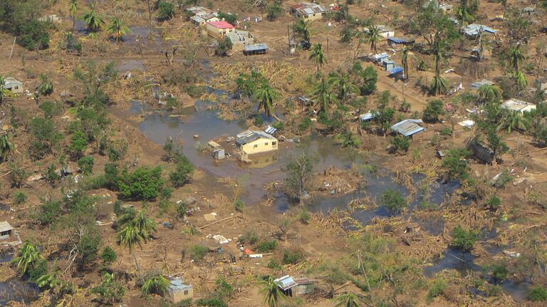 Land unter: Luftbild aus dem Krisengebiet in Mosambik.